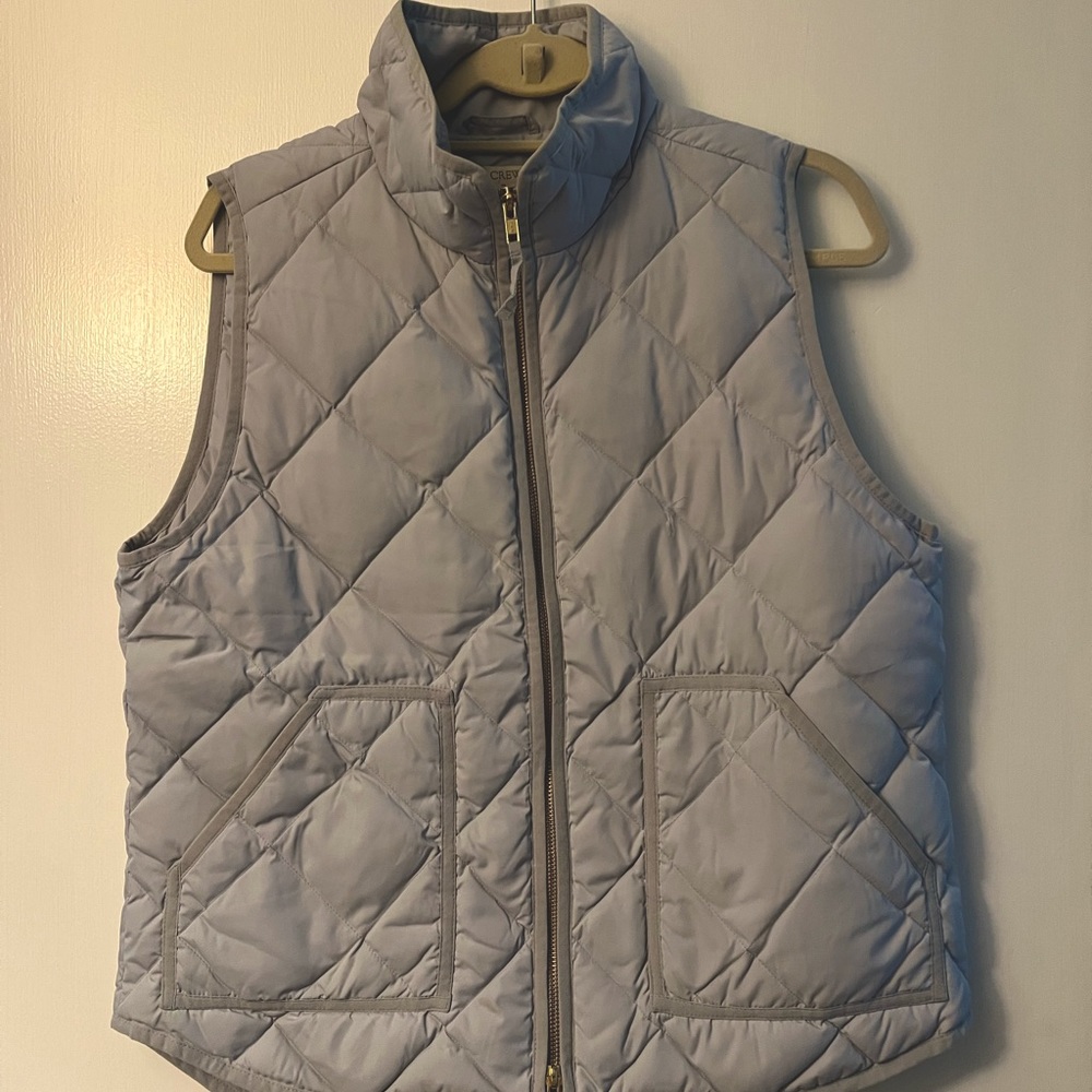 Grey J. Crew quilted vest